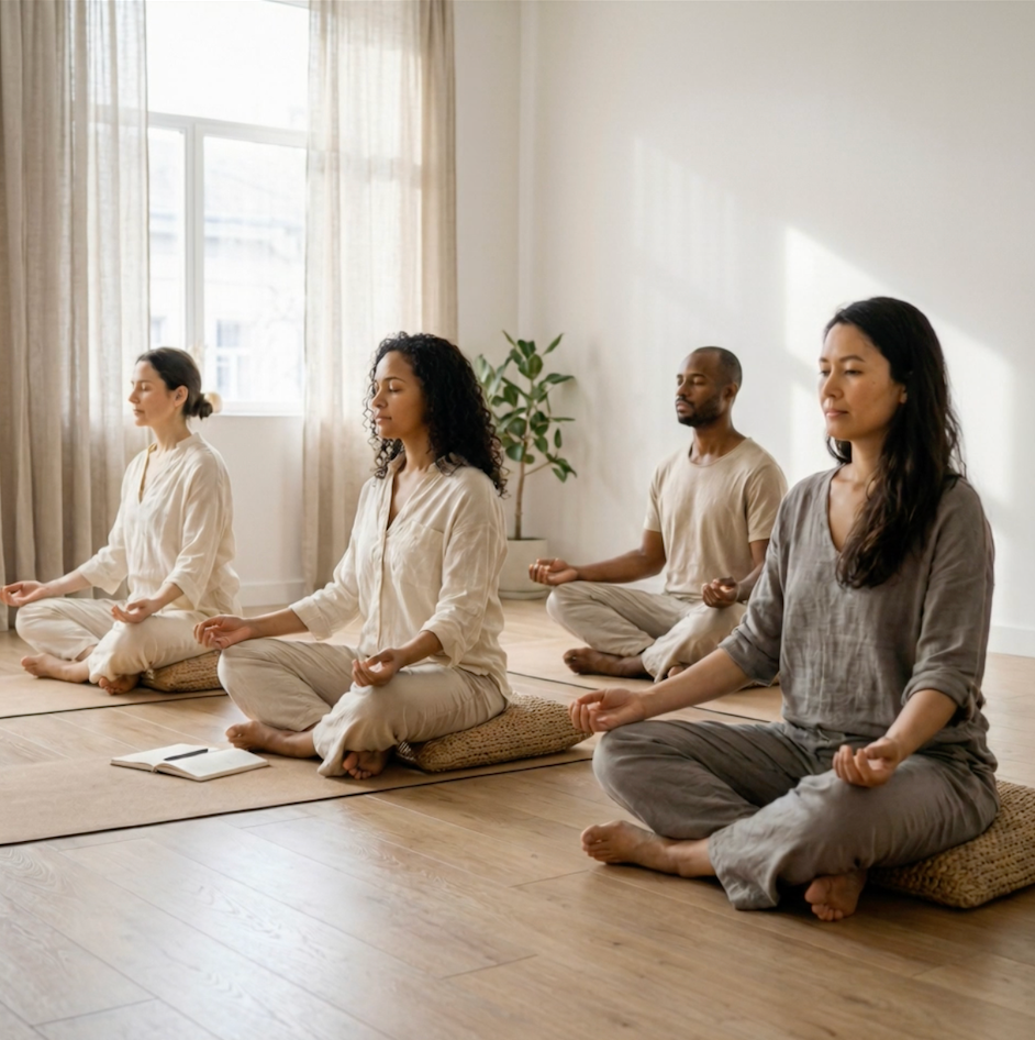 Meditación guiada · Sábados 10:00 a.m. (Gratis)